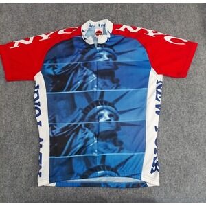 New York City Cycling Jersey XL Statue Libery Big Apple 3/4 Zip Short sleeve